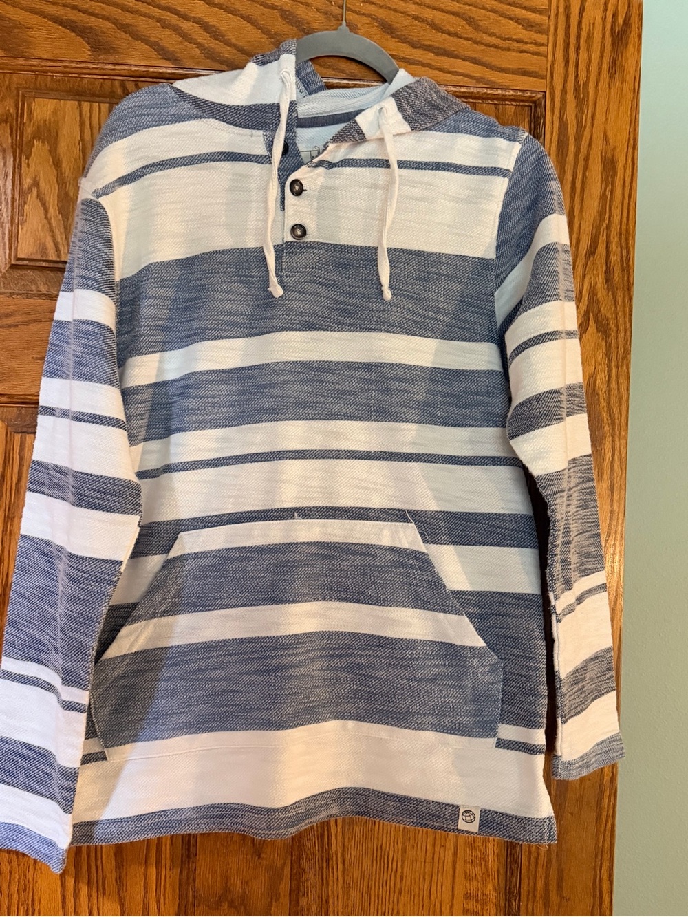 Free planet Striped Hooded Pullover - Blue & White